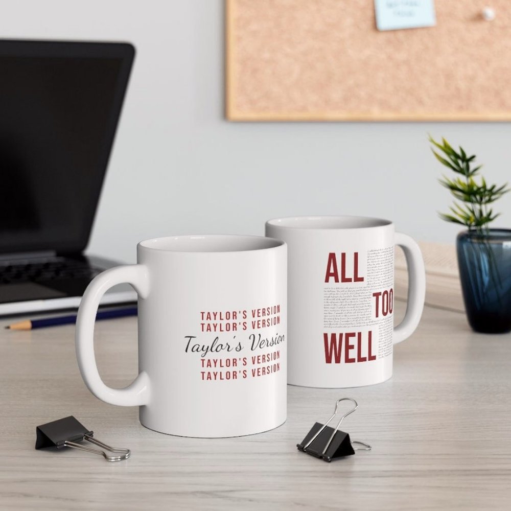 All Too Well Taylor's Version White Mug, All Too Well mug, Taylor swift mug